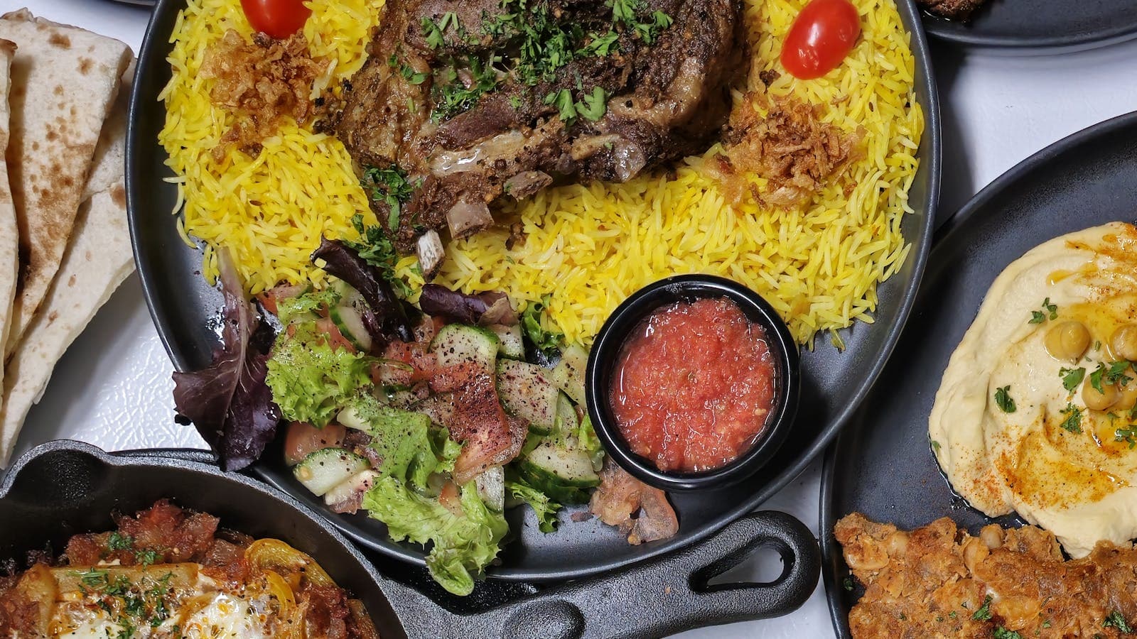 A grid of food photos representing a large restaurant catalog of dishes